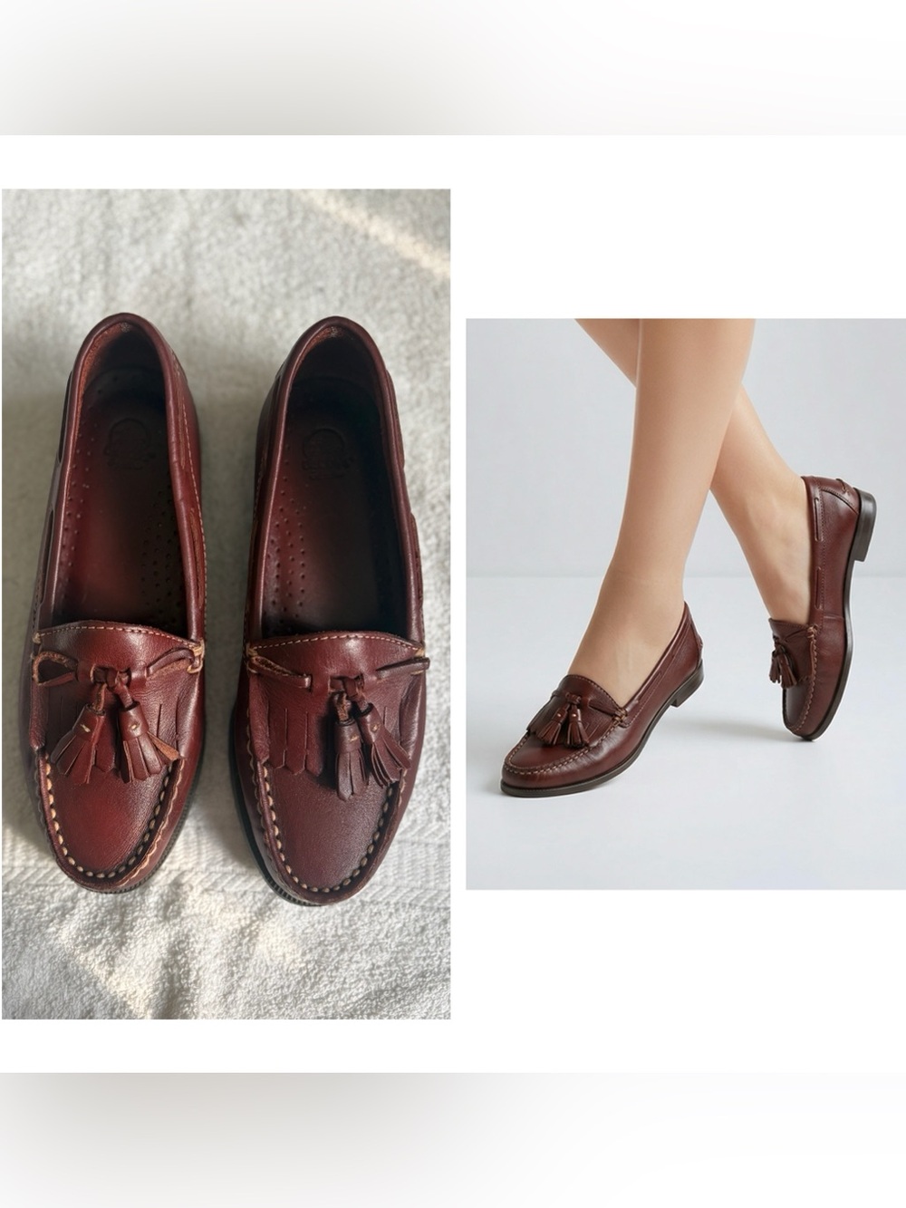 Decoy's Amazonas Women’s Sz 6 1/2 Classic Tassel Leather Loafers -Brown Brazil